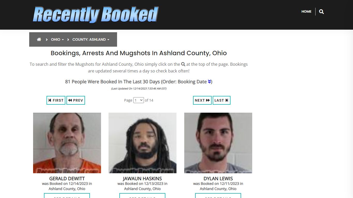 Recent bookings, Arrests, Mugshots in Ashland County, Ohio